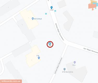 Билборд A в Днепр (Днепропетровск), 6х3  вул. М. Лисиченко (Гер. Гром. війни), 5 схема