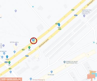 Билборд A в Днепр (Днепропетровск), 6х3  Донецьке шосе, поворот на ТРЦ КАРАВАН, МАКДОНАЛДС, ОЛДІ схема