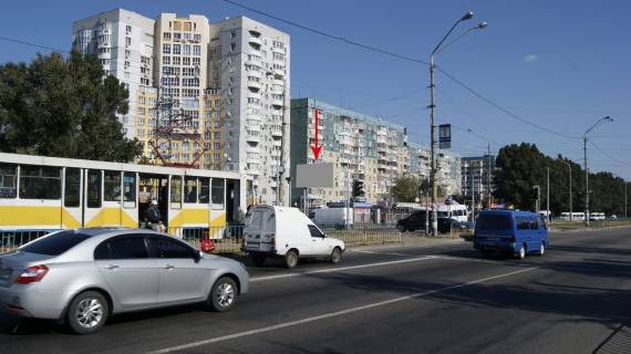 Білборд, Бігборд (Борд)  B у Дніпро (Дніпропетровськ) s083Б,вул. Донецьке шосе - вул. Старих Каменів (Висоцького), біля світлофора, в напрямку жм Фрунзенський Фото 1
