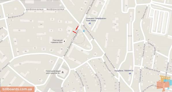 Билборд A в Днепр (Днепропетровск) s166А,вул. Д. Галицького (Будьонного), 32 схема