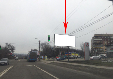 Билборд A в Днепр (Днепропетровск), 6х3  вул. Космічна в районі буд. № 27д, автосалон "Мітсубісі", на світлофорі фото 1