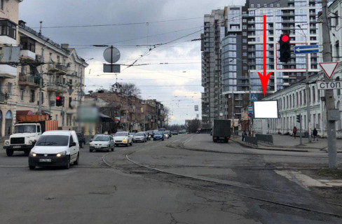 Бэклайт A в Днепр (Днепропетровск), 3.14х2.32  вул. Степана Бандери (Шмідта), 17, на світлофорі, рух у бік Центрального ринку "Озерка" фото 1