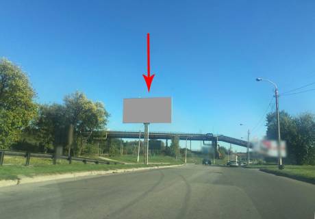 Билборд A в Каменское (Днепродзержинск), 6х3  авторозв'язка вул.Січеславський шлях (вул.Дніпропетровська) - вул. Дорожня - просп. Ювілейний, напрямок до станція Запоріжжя-Кам'янське (Баглій) фото 1