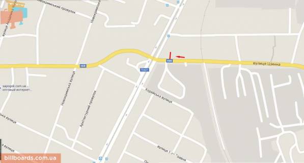 Билборд A в Днепр (Днепропетровск) s155А,просп. Б. Хмельницького (Гер. Сталінграда) - вул. Шинна, біля світлофора схема