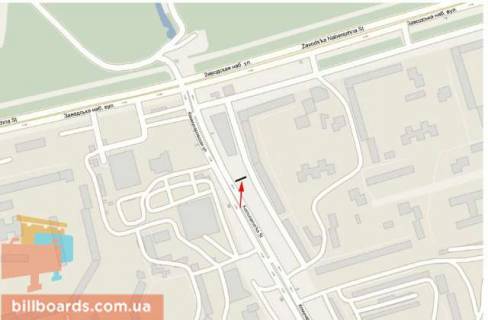 Билборд A в Днепр (Днепропетровск) s171А,вул. Ю. Кондратюка (Комунарівська) біля магазину COMFY схема