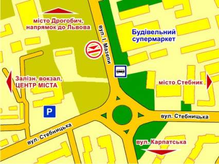 Билборд A в Львове вул. Мазепи – Стебницька схема