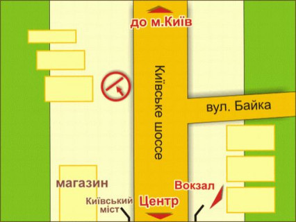 Billboard B in Zhytomyr вул. Київське Шосе, 15 scheme