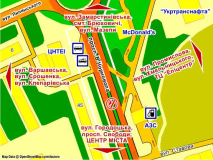 Ситискролл Р/П в Львове пр.Чорновола, 45, роздільча смуга (місце 4), в центр, пакет скролл 1 схема