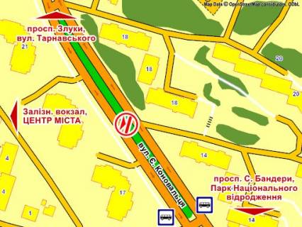 Билборд Р/П в Львове вул. Є. Коновальця (р/с навпроти буд. 21, від просп. Злуки) схема