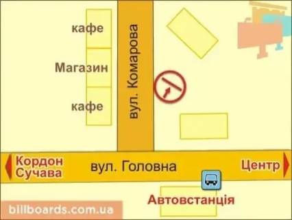 Білборд, Бігборд (Борд)  A у Львові Братів Дужих вул. (В. Комарова), 6 схема