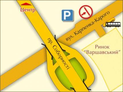 Білборд, Бігборд (Борд)  B у Луцьку вул. Карпенка-Карого (навпроти "Варшавського ринку") схема