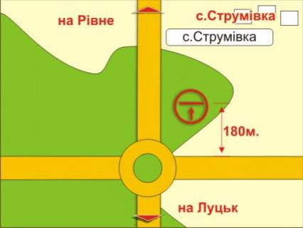 Билборд A в Луцке с. Підгайці (напрямок на Рівне), 4x8 м схема