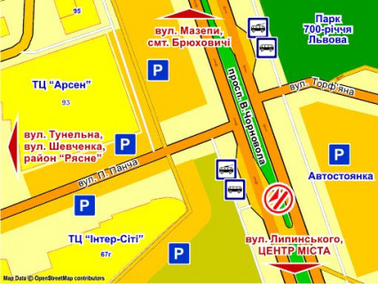 Scrolller, Scroll Р/П in Lviv пр. Чорновола – Торф'яна (до центру), розмір 2,3 х 3,2 м скрол - 557717 scheme