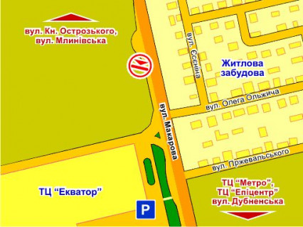 Билборд A в Львове вул. Макарова (поруч з ТЦ "Екватор") схема