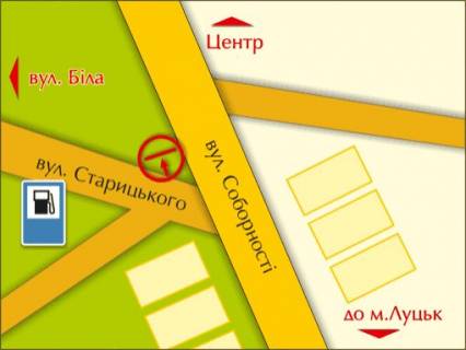 Білборд, Бігборд (Борд)  B у Львові пер. вул. Соборної – Старицького схема