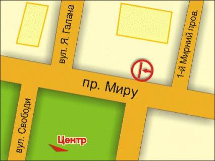 Білборд, Бігборд (Борд)  A у Хмельницькому пр. Миру, 71/1 схема