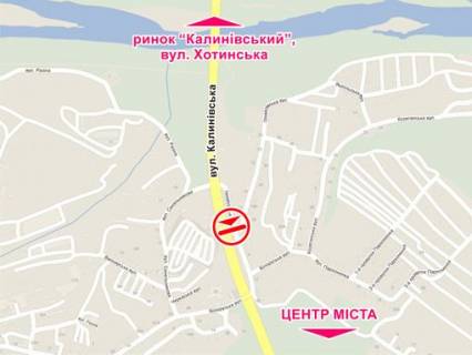 Билборд B в Львове вул. Калинівська (за мостом з вул. Білоруською), місце 3 схема