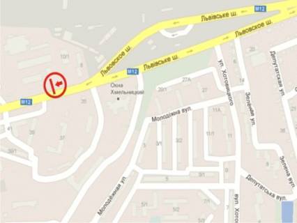 Билборд A в Хмельницком вул. Львівське шосе (біля буд. 12) схема