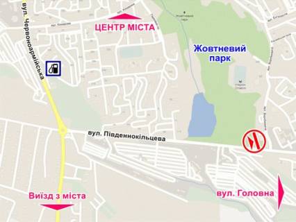 Билборд B в Львове вул. Південнокільцева – Воробкевича схема