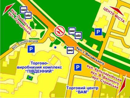 Призма A в Львове вул. Виговського (навпроти ринку "Південний"), місце 2, справа, призма 2 - 395839 схема