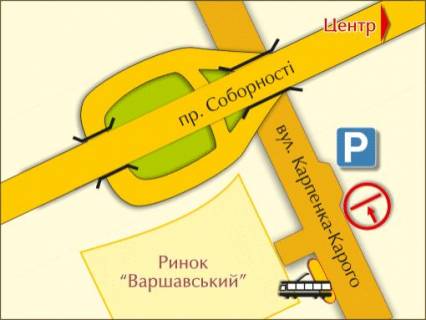 Билборд A в Луцке вул. Карпенка-Карого (навпроти "Варшавського ринку") схема