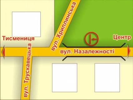 Билборд A в Львове вул. Незалежності (перед мостом, біля Митниці) схема