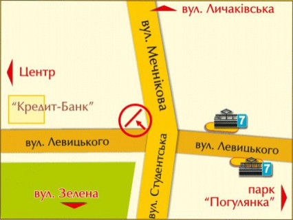 Бэклайт A в Львове вул. Мечнікова – Левицького, розмір 2,3 х 3,2 м  беклайт схема