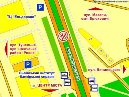 Скроллер Р/П в Львове пр. Чорновола (Універсам), до центру, розмір 2,3 х 3,2 м скролл - 664488 схема