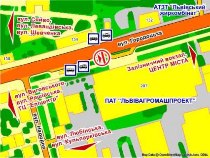 Бэклайт A в Львове вул. Городоцька, 207, розмір 2,3 х 3,2 м беклайт схема