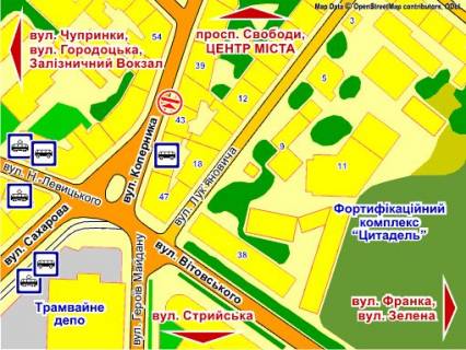 Ситилайт A в Львове вул. Коперника, 45 схема