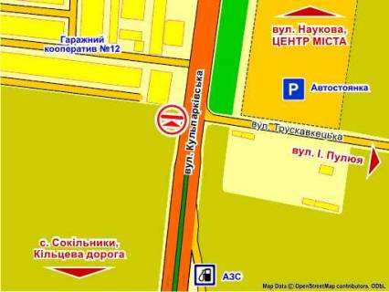 Билборд B в Львове вул. Кульпарківська, 232 схема
