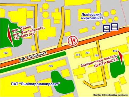 Билборд A в Львове вул. Городоцька, 203 схема