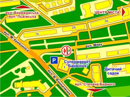 Билборд A в Львове вул. Миру, 1 (біля супермаркету "Барвінок") схема