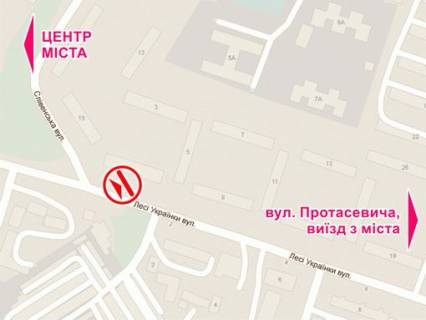 Билборд B в Львове вул. Л. Українки, 1 схема