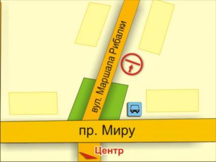Билборд A в Хмельницком вул. Степана Бандери (Маршала Рибалка), 8 схема