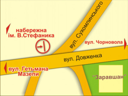 Билборд B в Ивано-Франковске вул. Довженка (навпроти магазину "Заравшан") схема