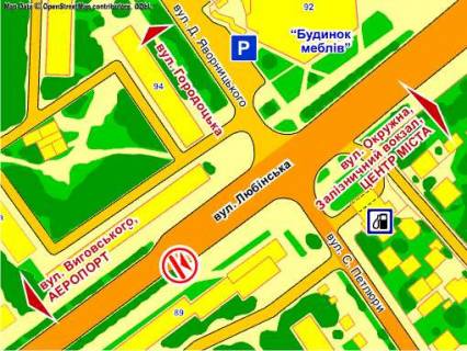 Призма B в Львове вул. Любінська (біля зупинки, навпроти буд. 96), призма 2 - 395931 схема