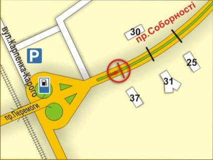 Билборд Р/П в Луцке пр. Соборності, 37 (на р/с, напрямок від пр. Перемоги) схема