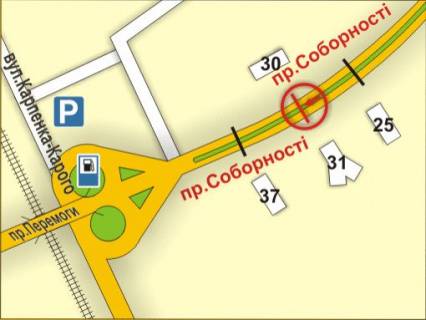 Билборд Р/П в Луцке пр. Соборності, 30 (на р/с, напрямок до пр. Перемоги) схема