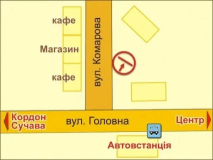 Billboard A in Chernivtsi вул. Сергія Скальда (Комарова), 6 scheme