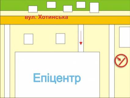 Билборд B в Львове вул. Хотинська (біля ТЦ "Епіцентр"), місце 5 схема