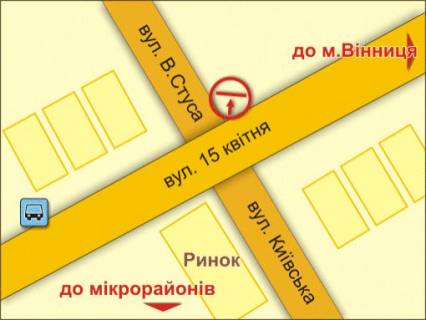 Билборд B в Тернополе вул. 15 квітня – Стуса, зліва схема