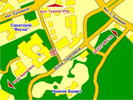 Ситилайт B в Трускавце бульв. Торосевича, 10 (спуск до Нижнього бювету) схема