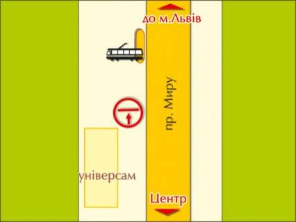 Билборд B в Житомире пр. Миру, 37 схема