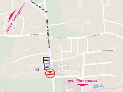 Білборд, Бігборд (Борд)  A у Львові пр. Відродження, 13 схема