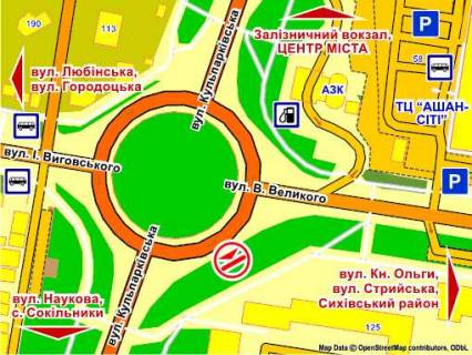 Призма A в Львове вул. Кульпарківська – В. Великого, зліва призма 2 - 395971 схема