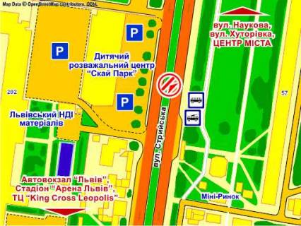 Призма Р/П в Львове вул. Стрийська, 202 (до центру), призма 2 - 395884 схема