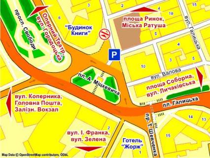 Citylight B in Lviv pl. Mickevica (bila Budinku Knigi), misce 3 scheme