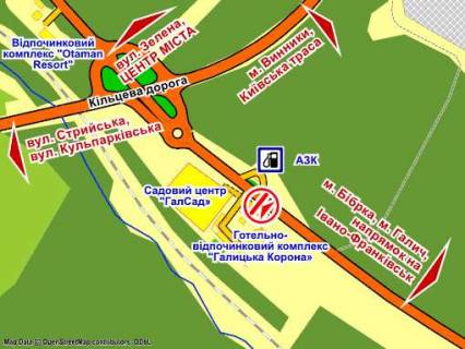 Билборд B в Львове с. Пасіки-Зубрицькі (на Бібрку) 5х12 м схема