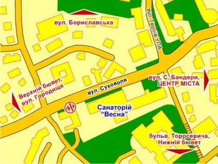 Ситилайт A в Трускавце вул. Суховоля (біля санаторію "Весна") схема